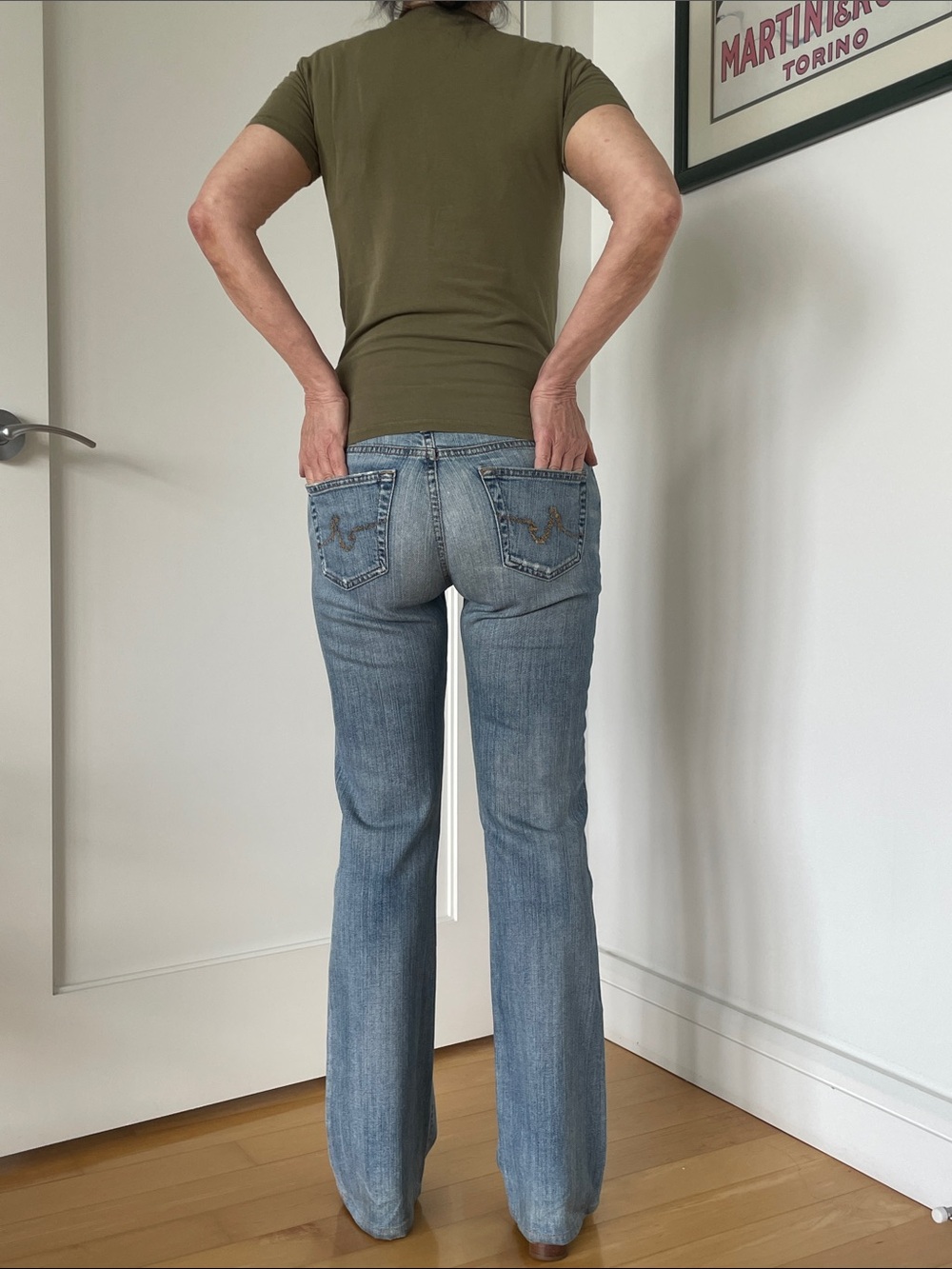 AG Adriano Goldschmied Light Blue Flare Jeans - Picture 3 of 9